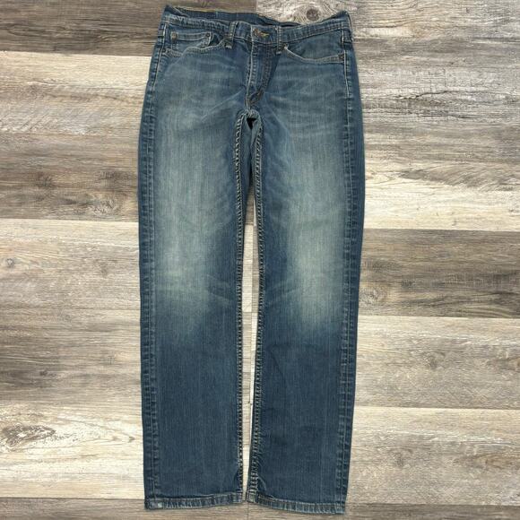 Levis 514 Mid Wash Blue Mens 32x31 Modern Fit Straight‎ Leg Denim Jeans Red Tab - Picture 2 of 14